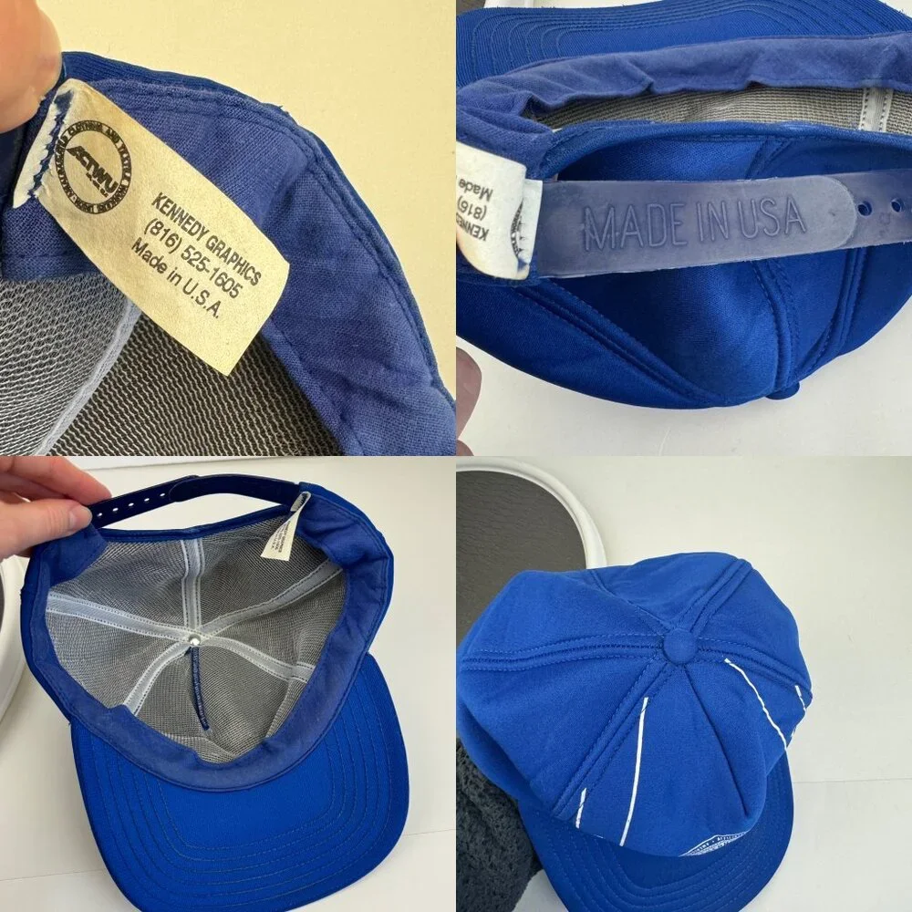 Vtg Blue IBEW LU320 International Brotherhood Electrical Worker Snapback Hat Cap